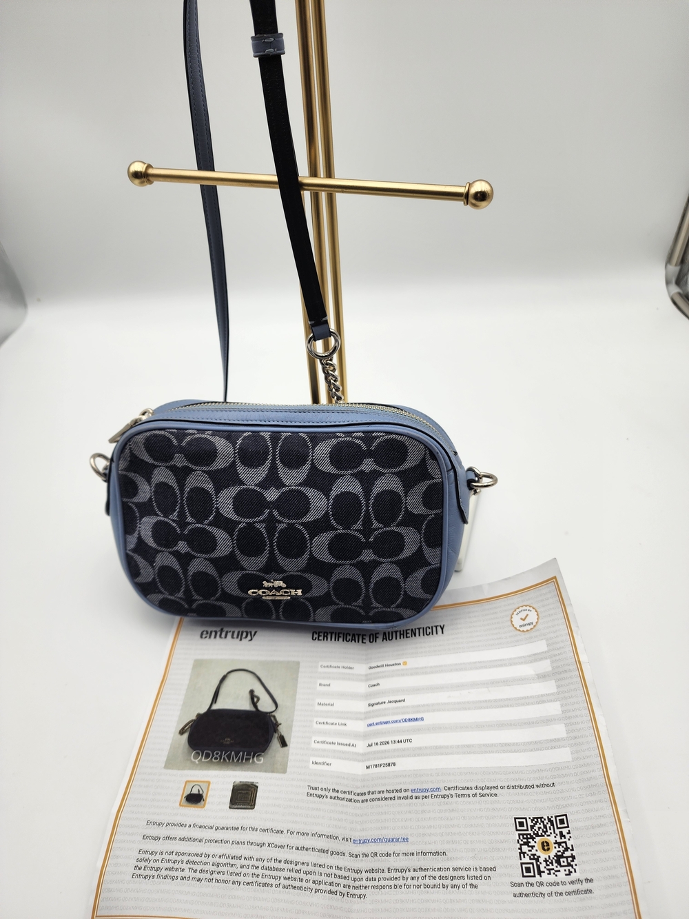 Coach Isla Chain Crossbody Bag Denim Signature F25878